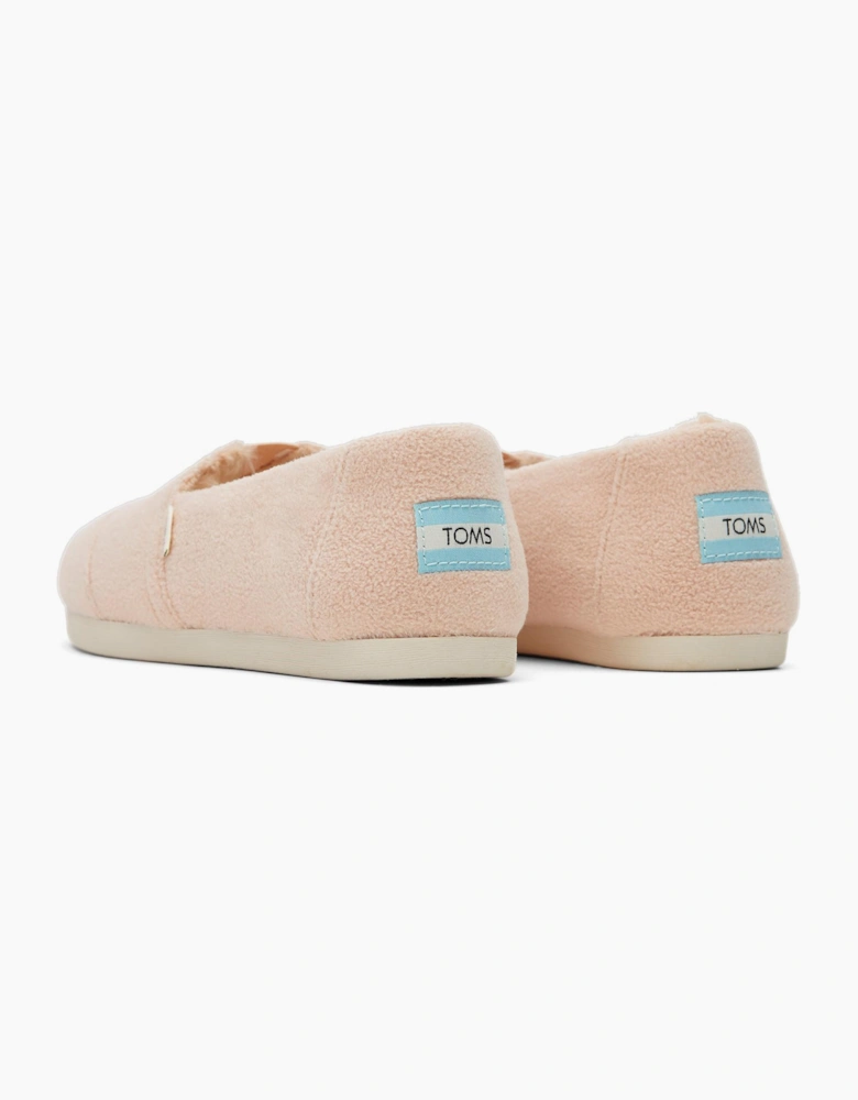Toms Alpargata Classic Slipper Womens Dusty Pink Fleece/Embroidery
