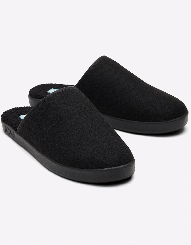 Toms Harbor Mule Slippers Mens Black REPREVE Two Tone Felt