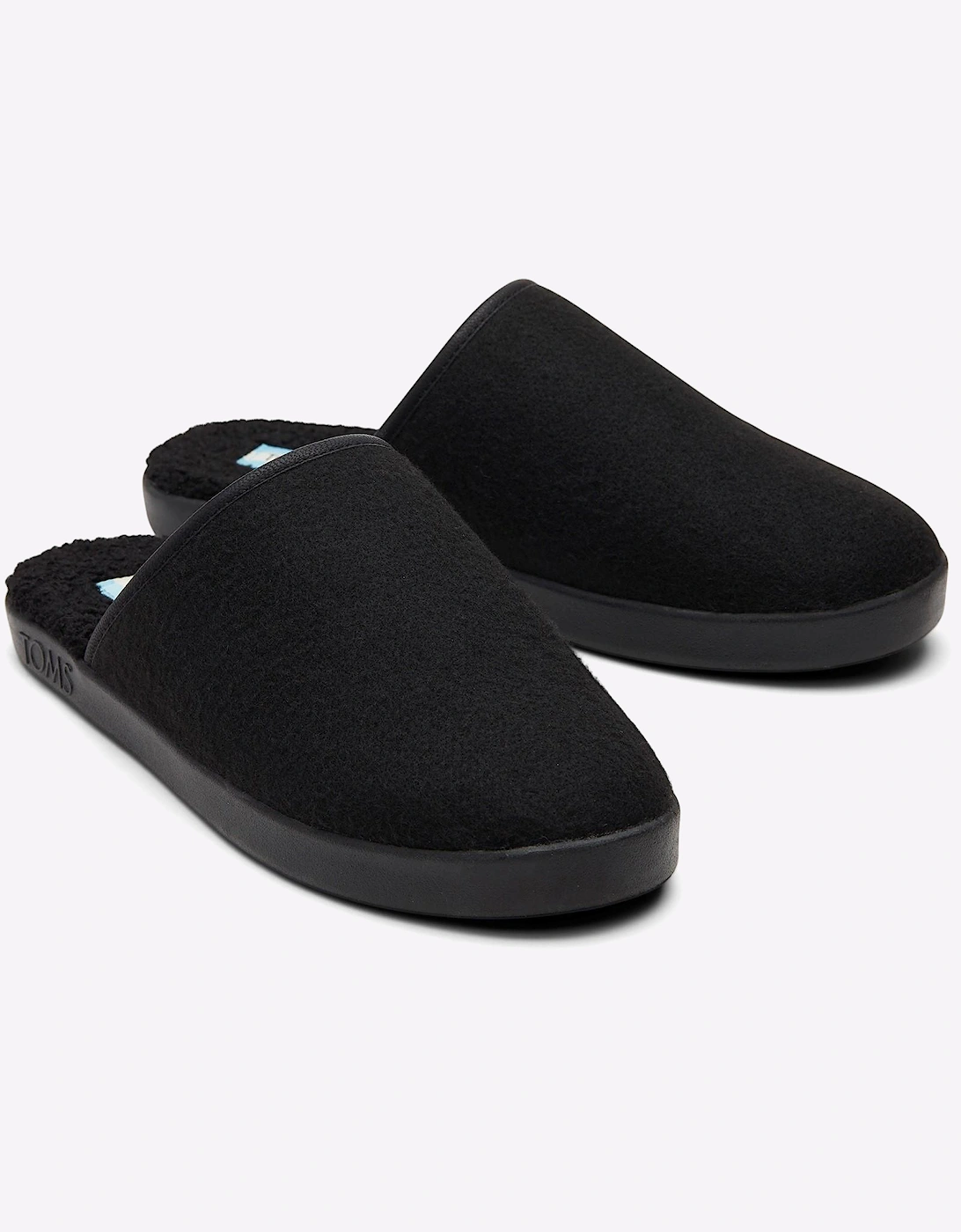 Toms Harbor Mule Slippers Mens Black REPREVE Two Tone Felt