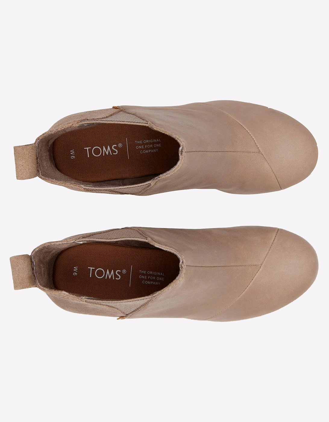 Toms Kelsey Wedge Boots Womens Taupe Grey Leather/Suede