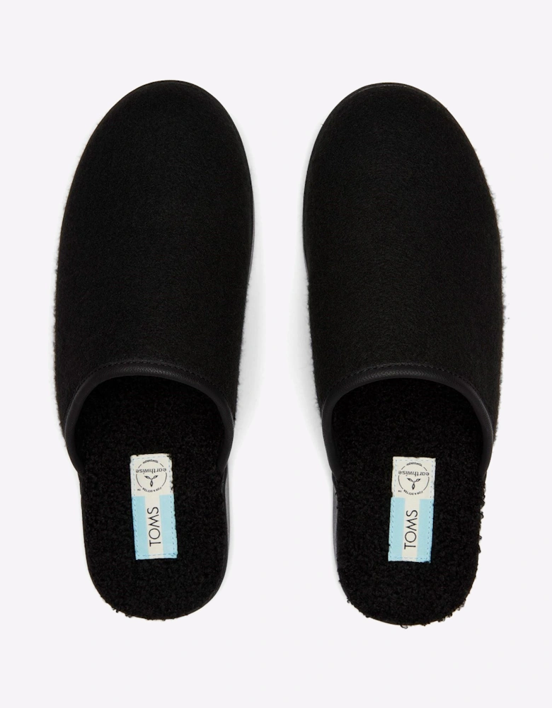 Toms Harbor Mule Slippers Mens Black REPREVE Two Tone Felt