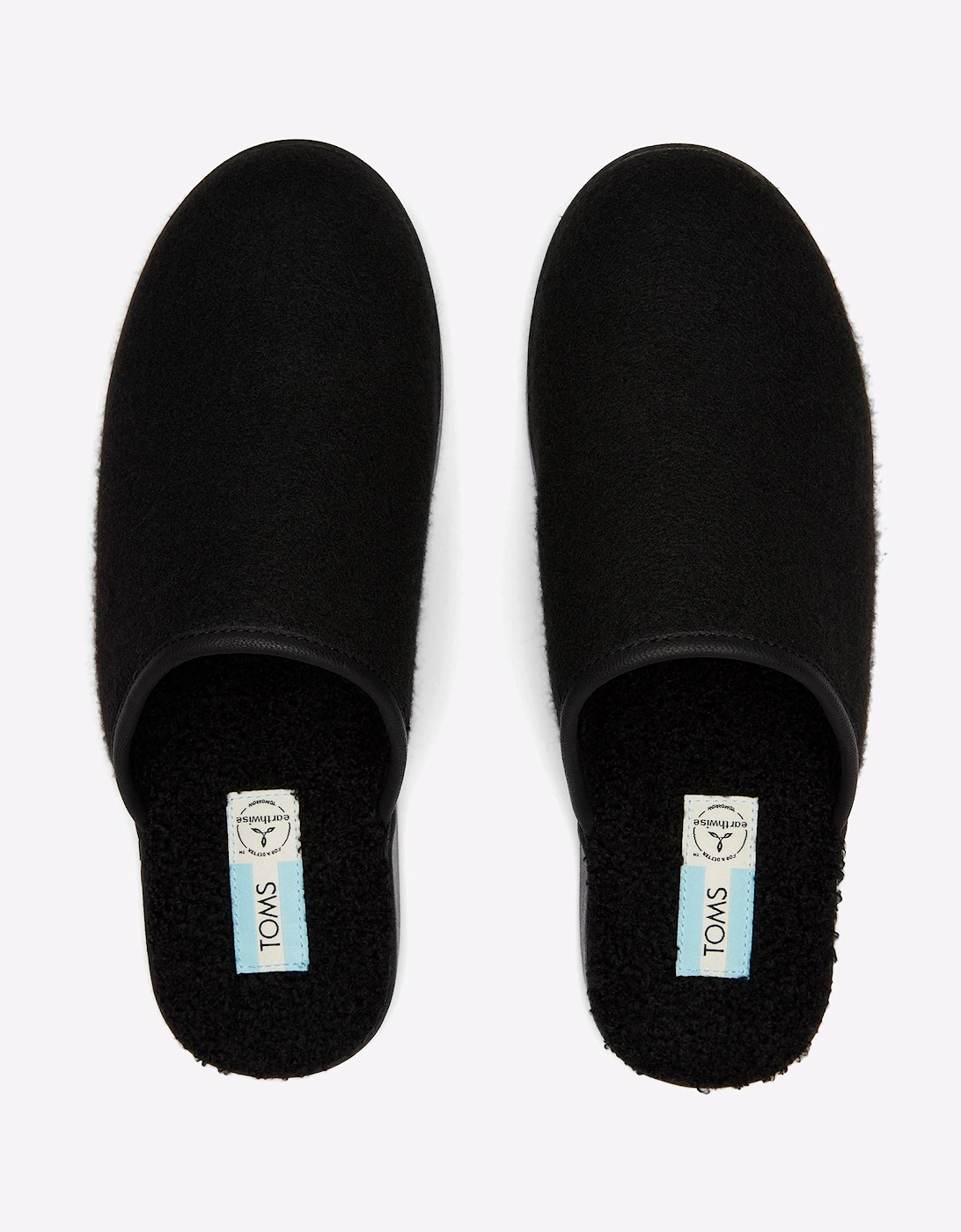 Toms Harbor Mule Slippers Mens Black REPREVE Two Tone Felt