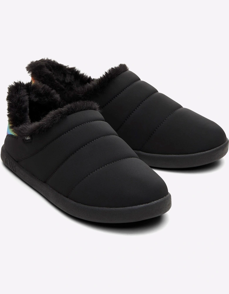 Toms Ezra Classic Slippers Womens Black Matte/Rainbow