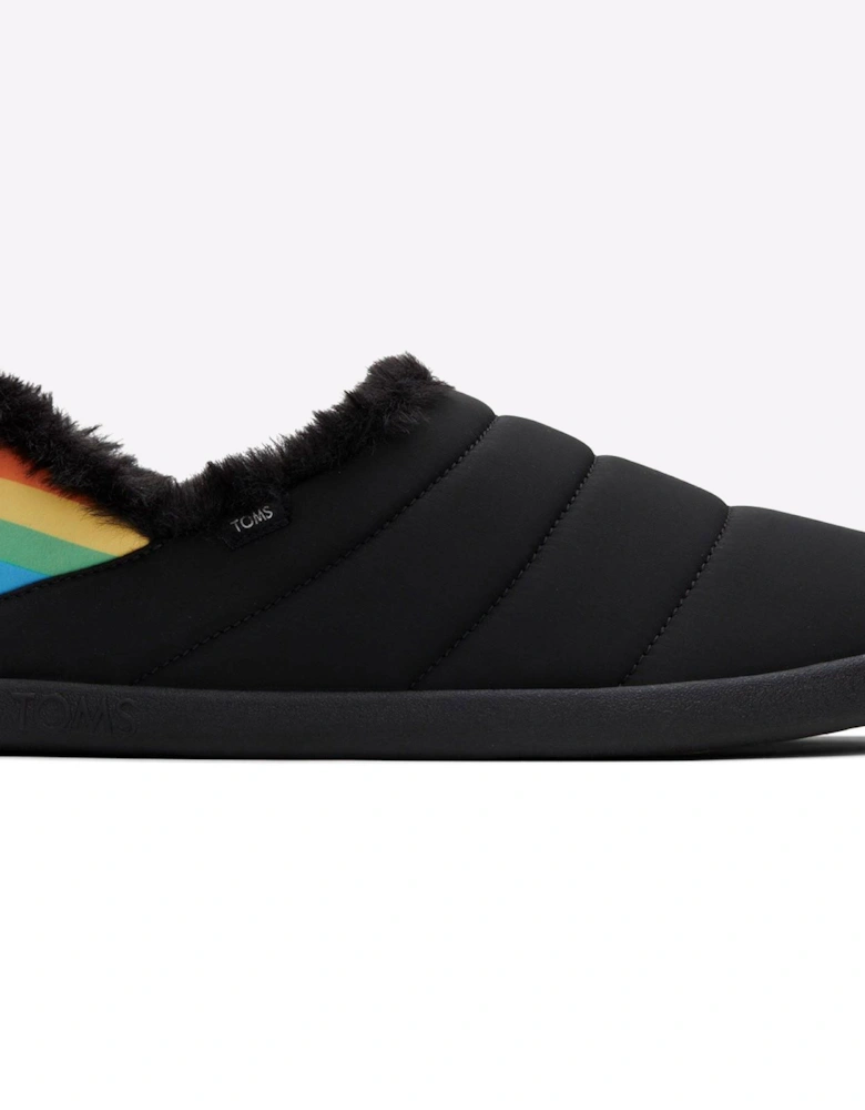 Toms Ezra Classic Slippers Womens Black Matte/Rainbow