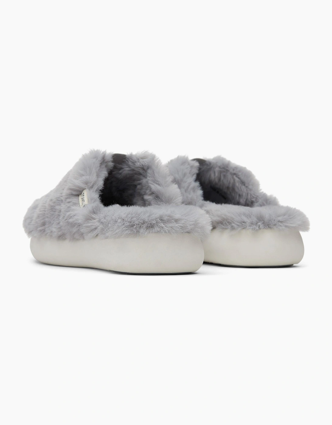 Toms Alpargata Slipper Womens Mid Grey Faux Fur