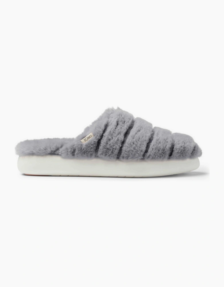 Toms Alpargata Slipper Womens Mid Grey Faux Fur