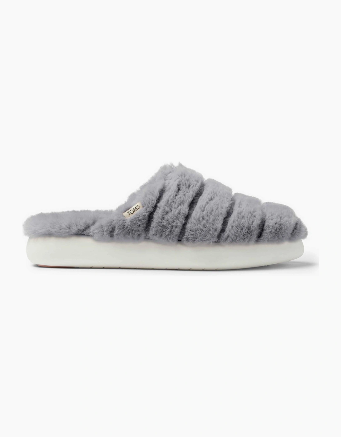 Toms Alpargata Slipper Womens Mid Grey Faux Fur