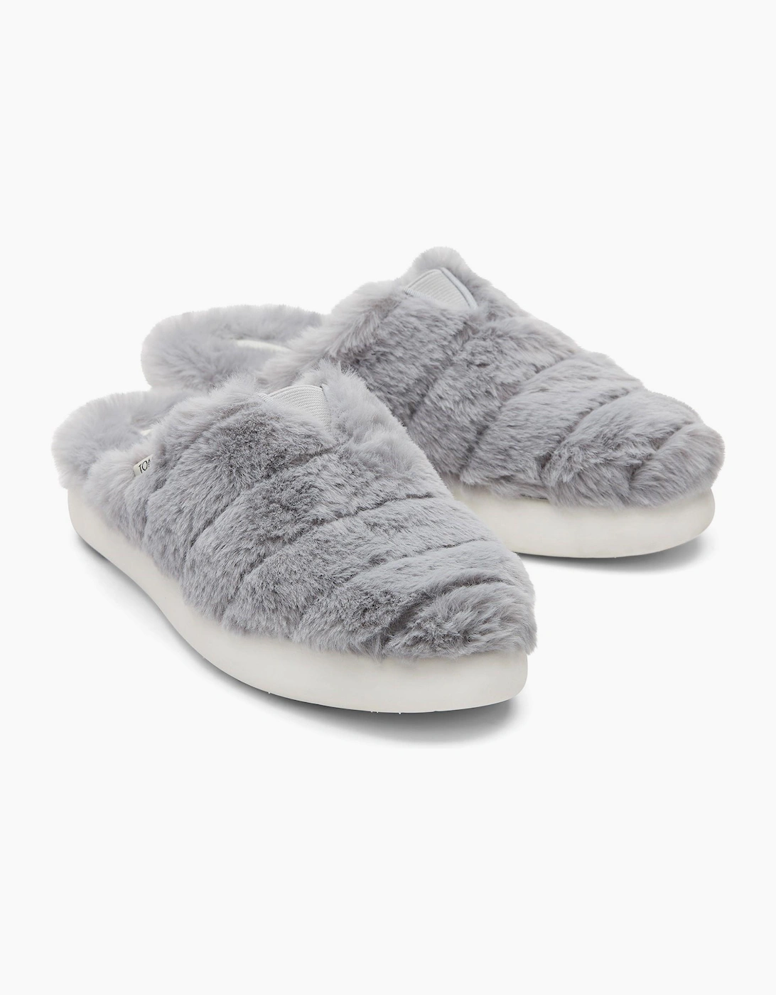 Toms Alpargata Slipper Womens Mid Grey Faux Fur