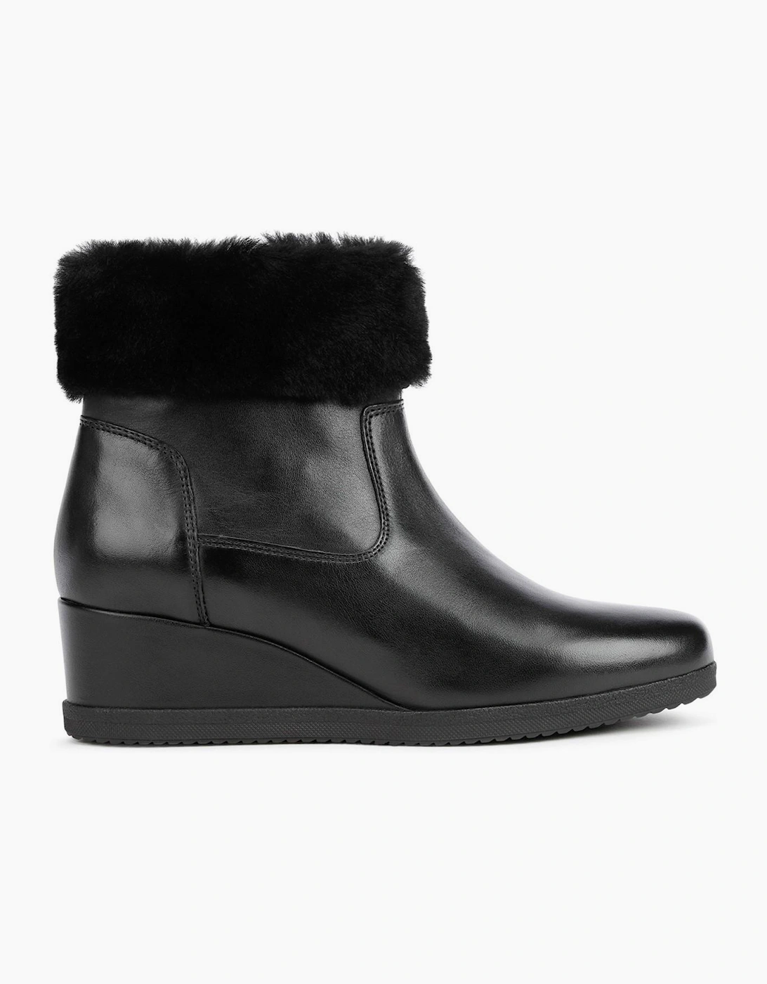 Geox Anylla Womens Wedge Ankle Boots Black