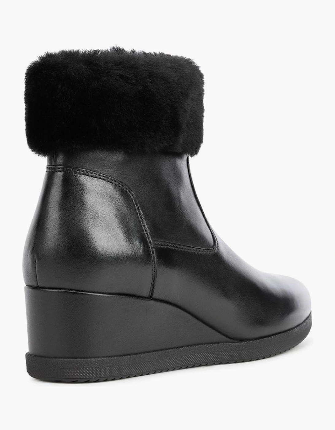 Geox Anylla Womens Wedge Ankle Boots Black