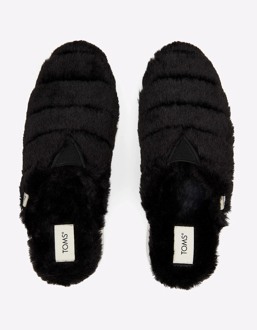 Toms Alpargata Mallow Mule Summer Womens Shoes Black Faux Fur