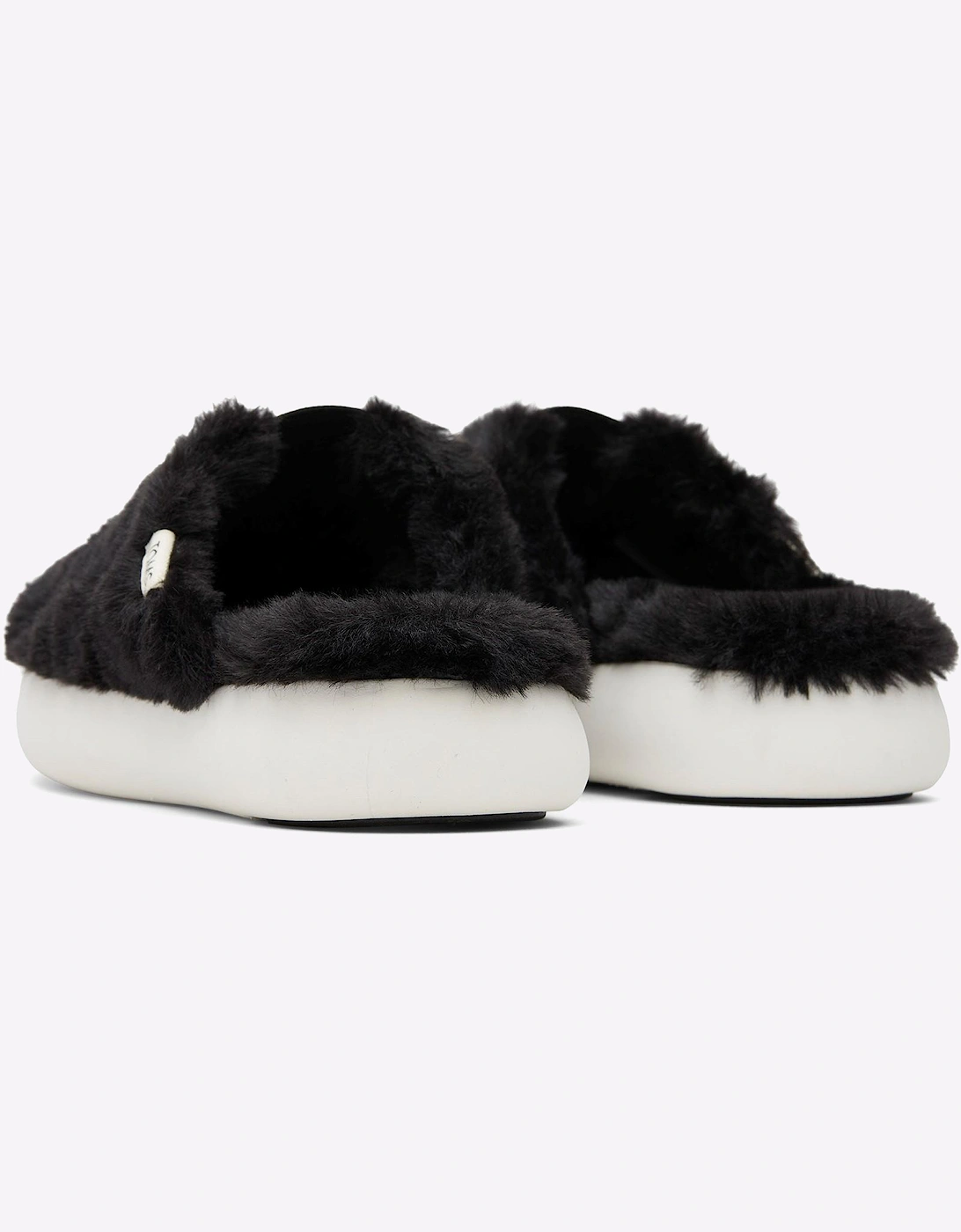 Toms Alpargata Mallow Mule Summer Womens Shoes Black Faux Fur
