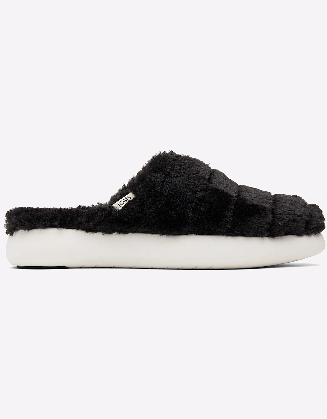 Toms Alpargata Mallow Mule Summer Womens Shoes Black Faux Fur