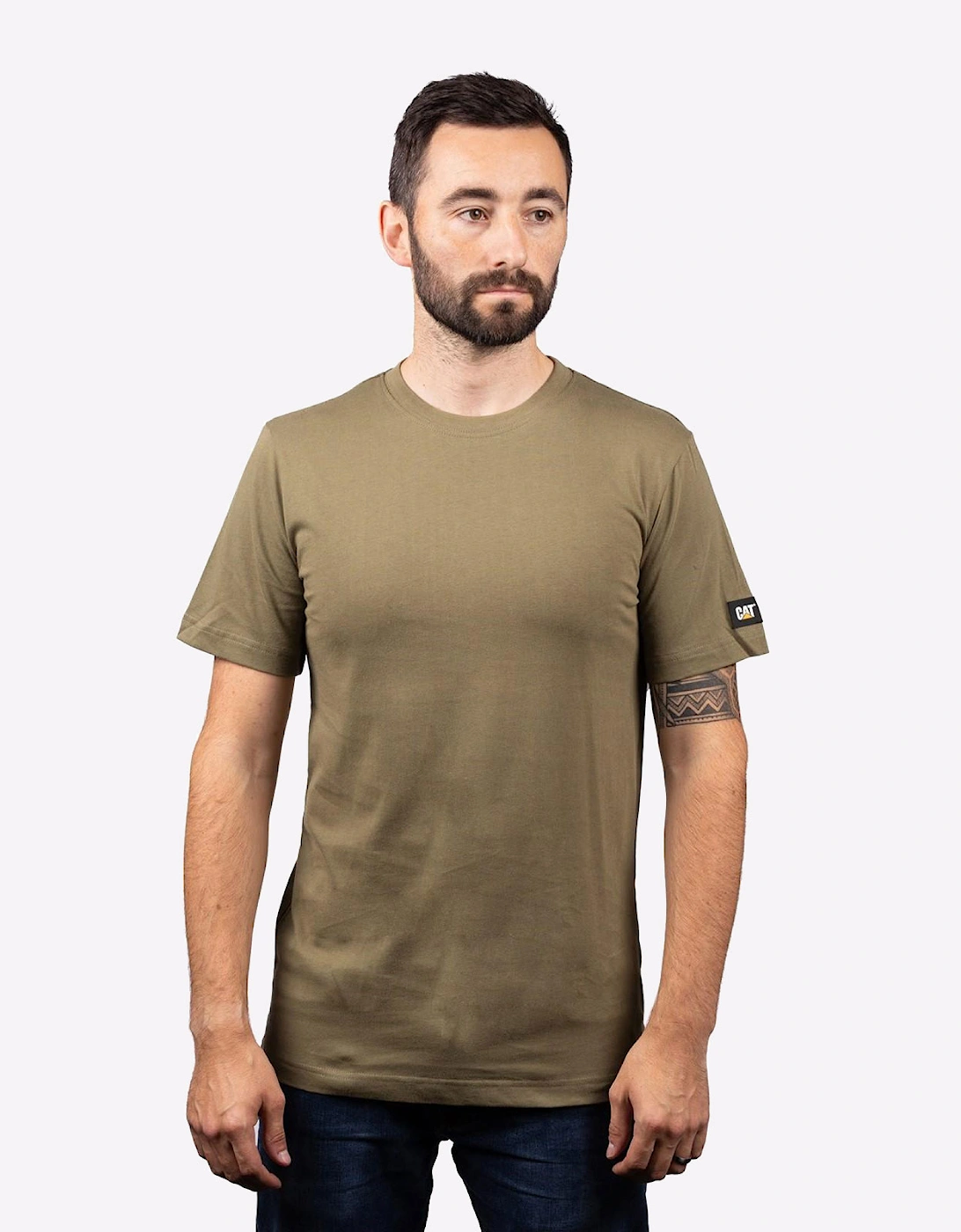Caterpillar Men's Caterpillar Essentials Short-Sleeve T-Shirt Mens Marsh - Tan