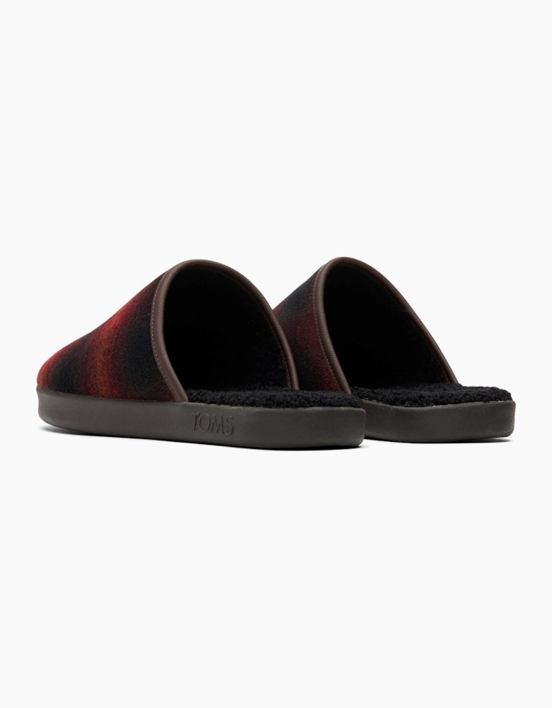 Toms Harbor Mule Mens Slippers Red Abstract Plaid