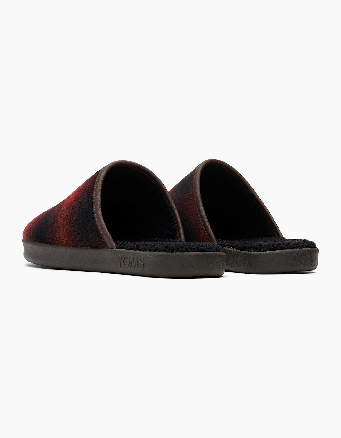 Toms Harbor Mule Mens Slippers Red Abstract Plaid