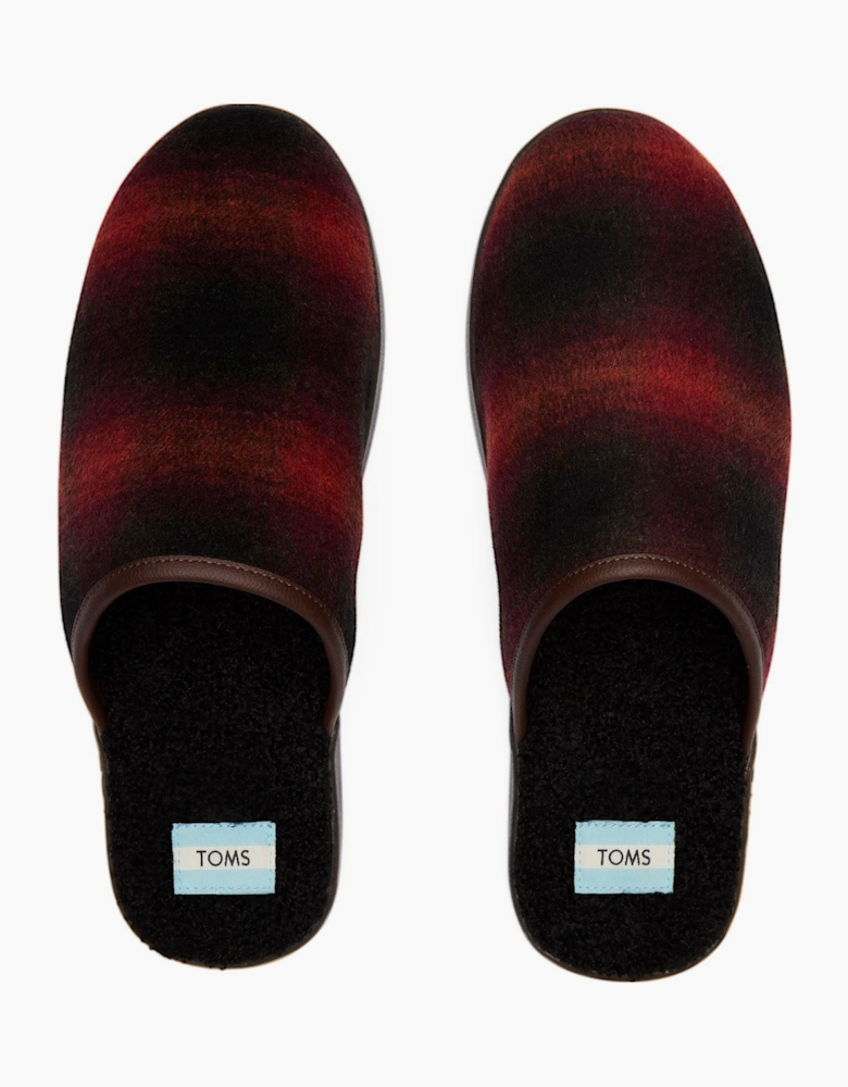 Toms Harbor Mule Mens Slippers Red Abstract Plaid