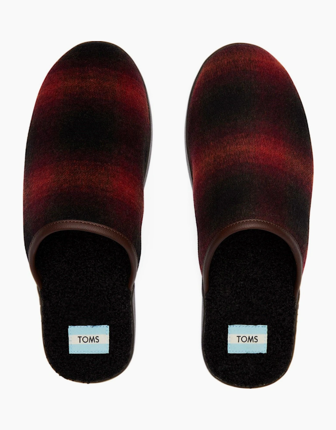 Toms Harbor Mule Mens Slippers Red Abstract Plaid