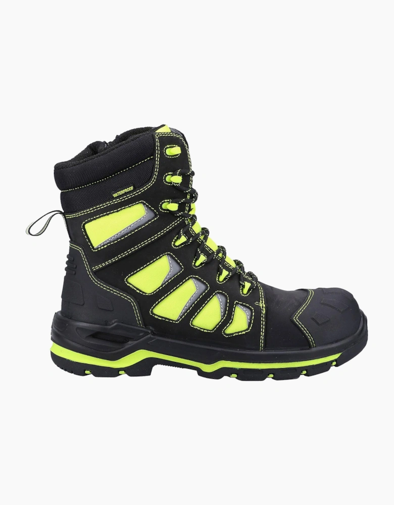 Amblers Safety Beacon Safety Waterproof Boot Mens Black / Yellow