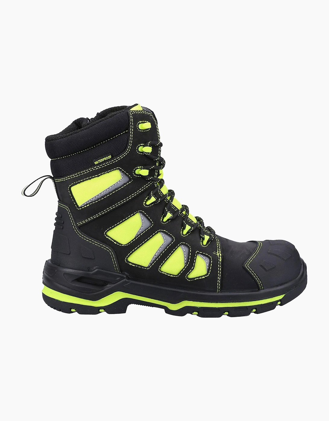 Amblers Safety Beacon Safety Waterproof Boot Mens Black / Yellow