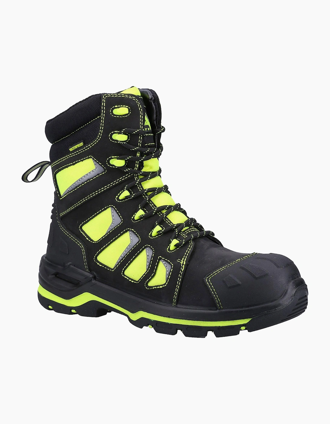Amblers Safety Beacon Safety Waterproof Boot Mens Black / Yellow