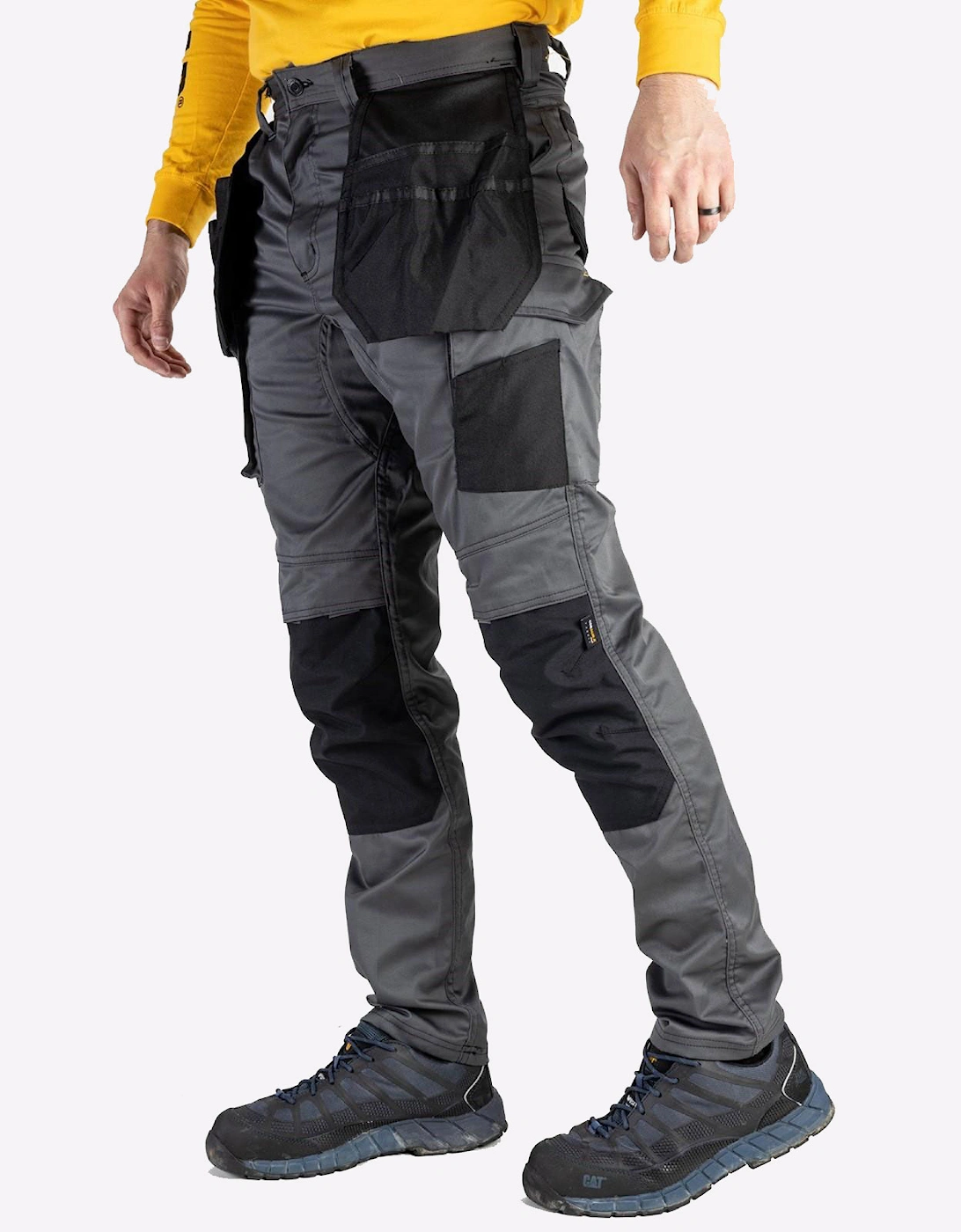 Caterpillar Essentials Stretch Trousers (Long) Mens Grey / Black