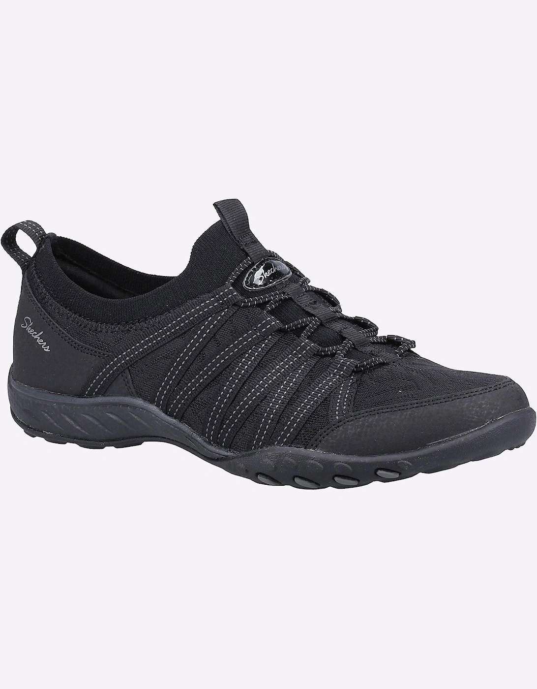 Skechers Breathe-Easy Memory Foam Womens Trainers Black