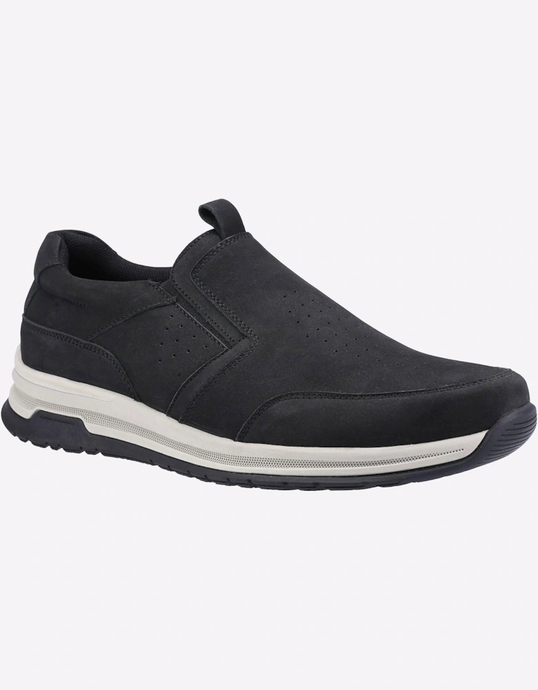 Hush Puppies Cole Slip On Leather Memory Foam Mens Black Nubuck