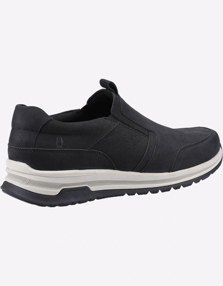 Hush Puppies Cole Slip On Leather Memory Foam Mens Black Nubuck