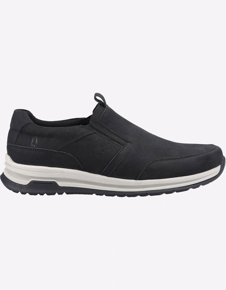 Hush Puppies Cole Slip On Leather Memory Foam Mens Black Nubuck