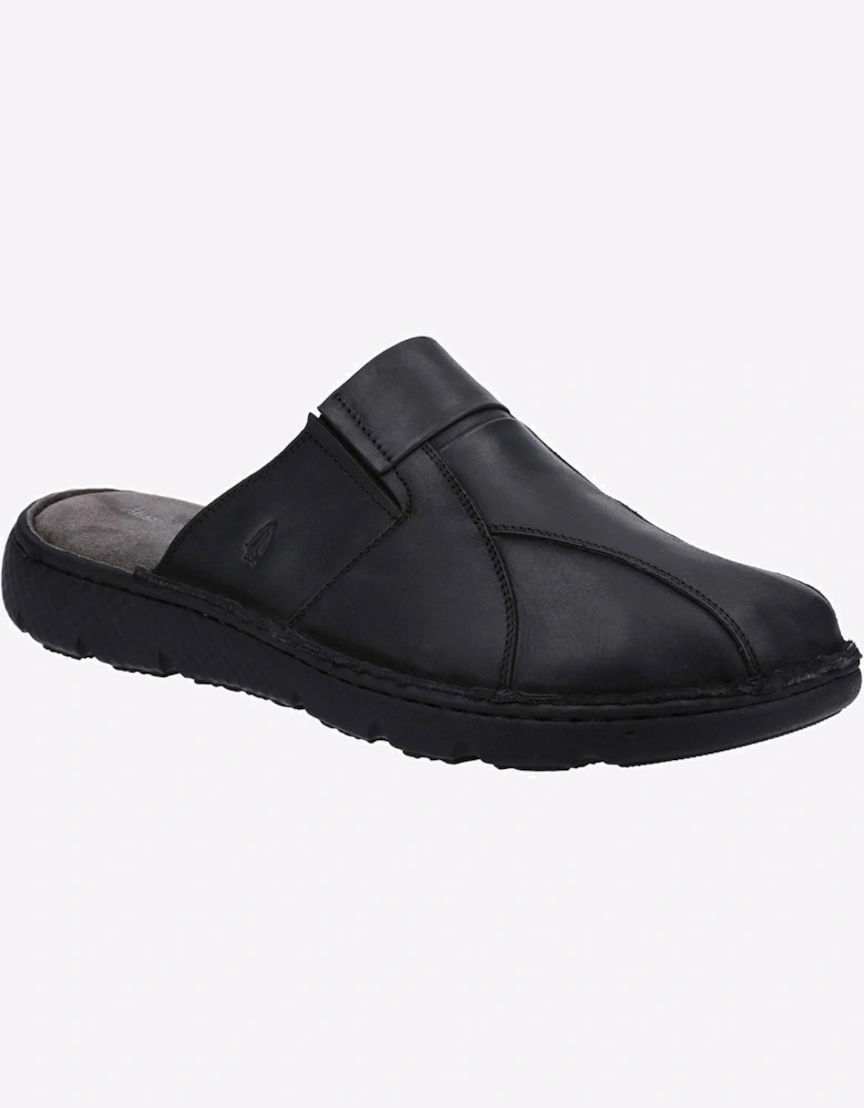 Hush Puppies Carson Mule Leather Sandal Mens Black
