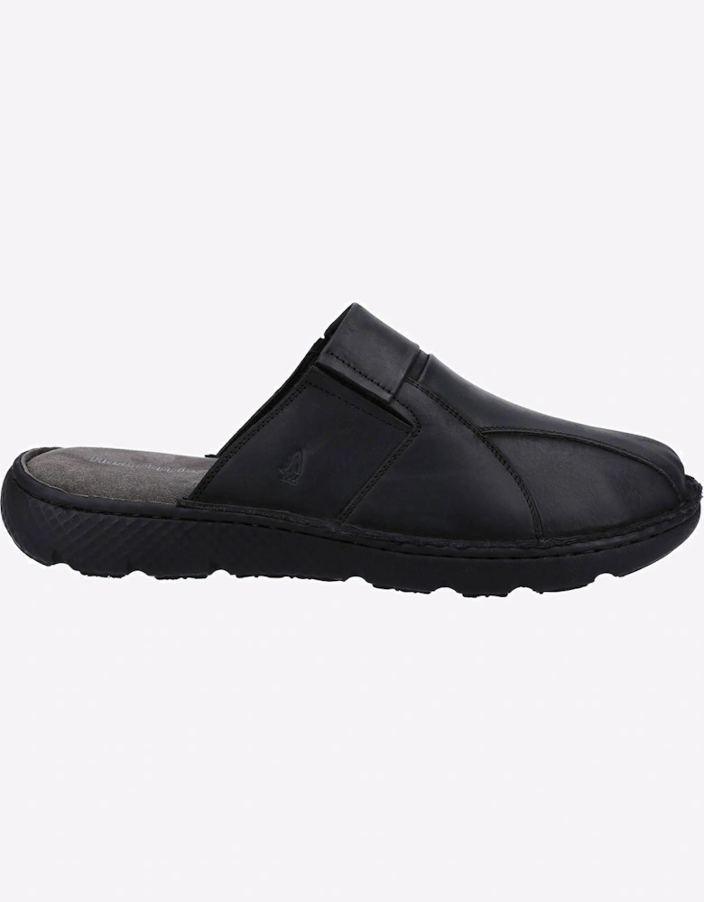 Hush Puppies Carson Mule Leather Sandal Mens Black