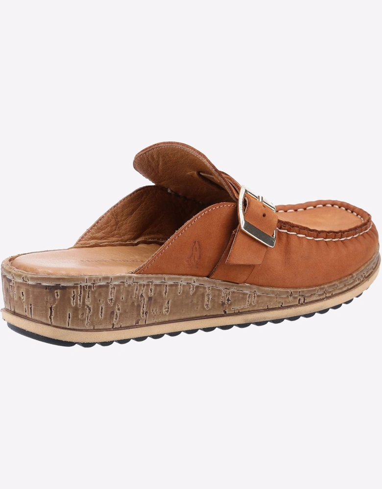 Hush Puppies Sorcha Mule Leather Sandal Womens Tan Nubuck