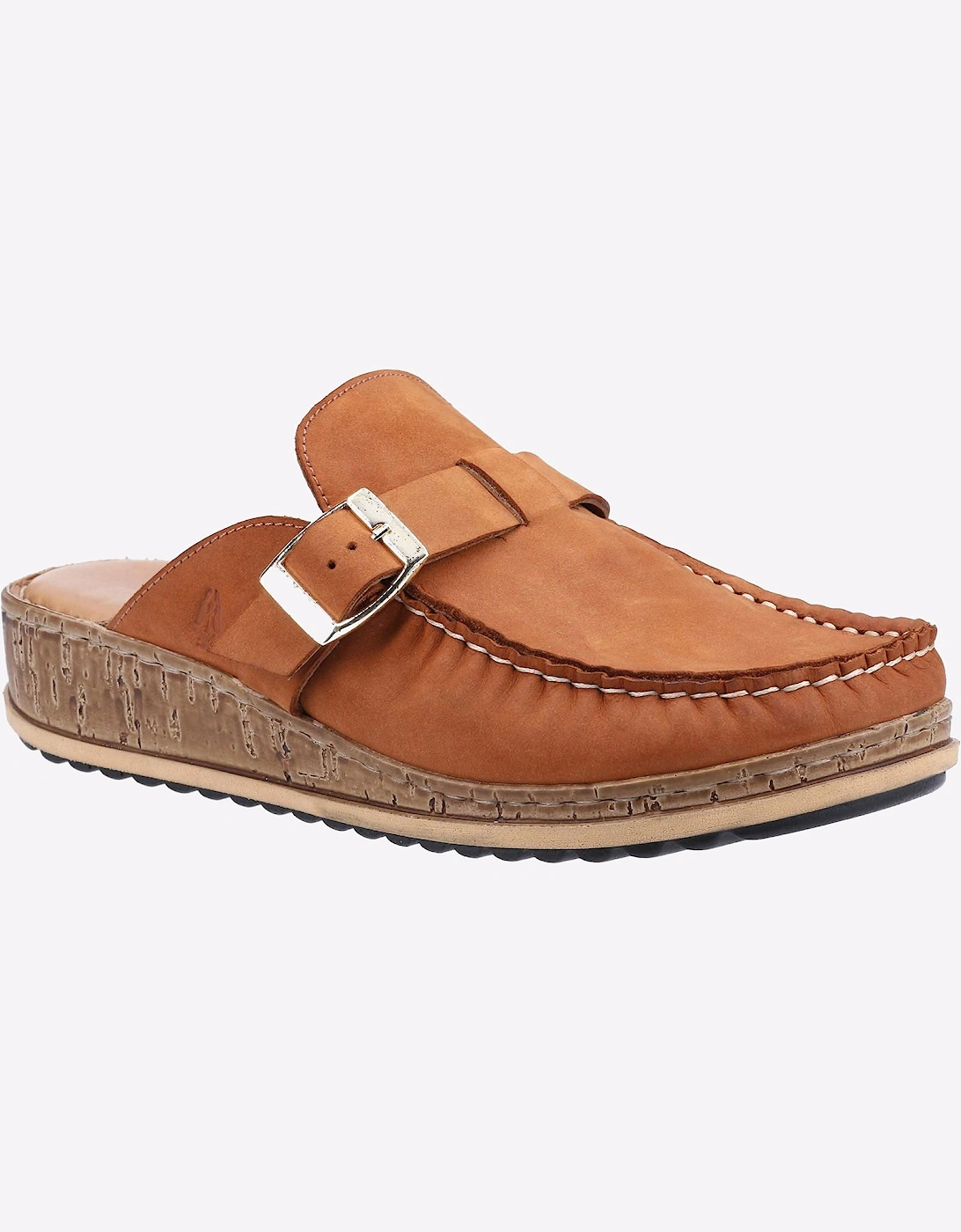 Hush Puppies Sorcha Mule Leather Sandal Womens Tan Nubuck