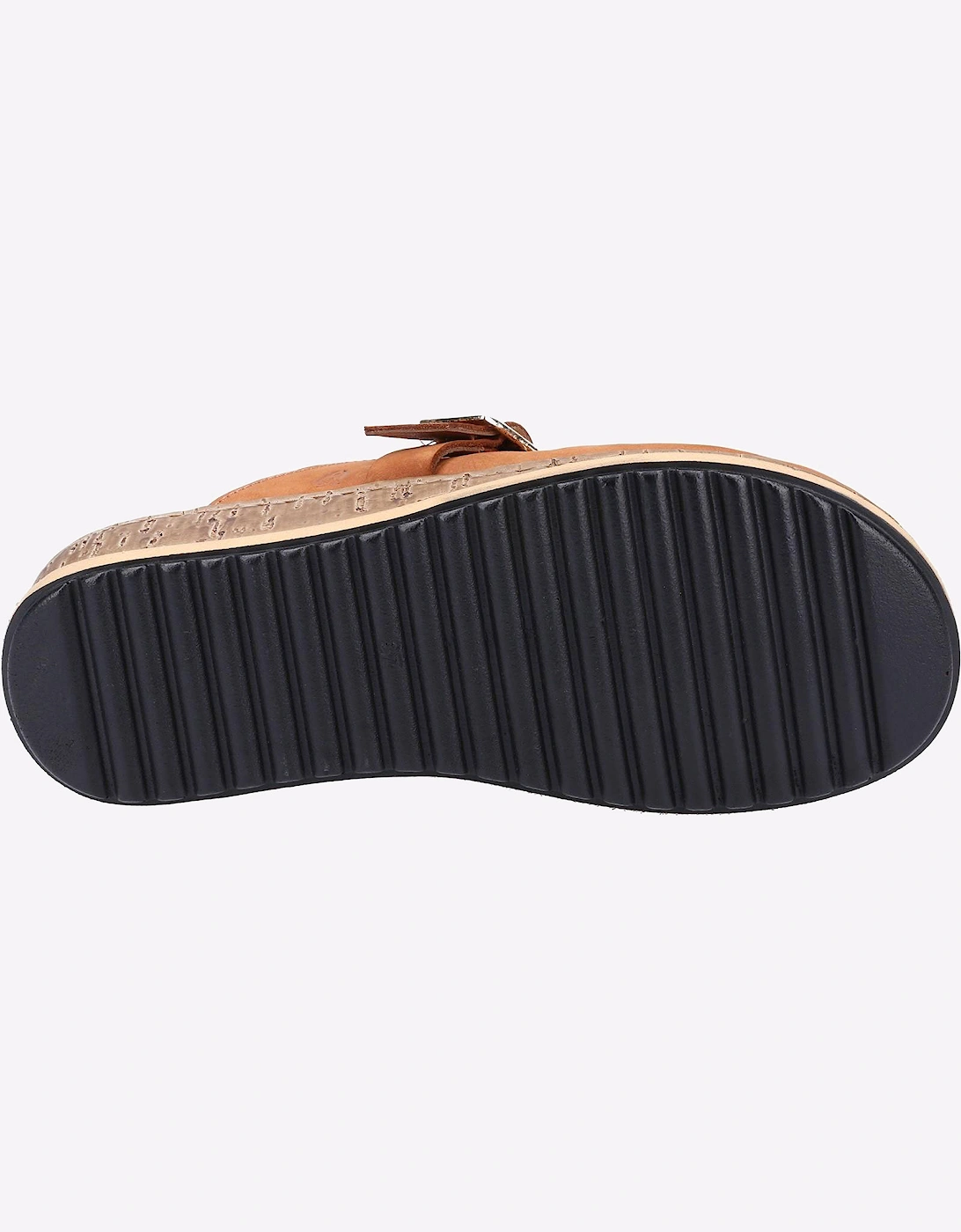 Hush Puppies Sorcha Mule Leather Sandal Womens Tan Nubuck