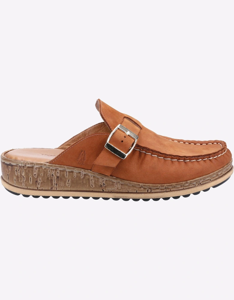 Hush Puppies Sorcha Mule Leather Sandal Womens Tan Nubuck