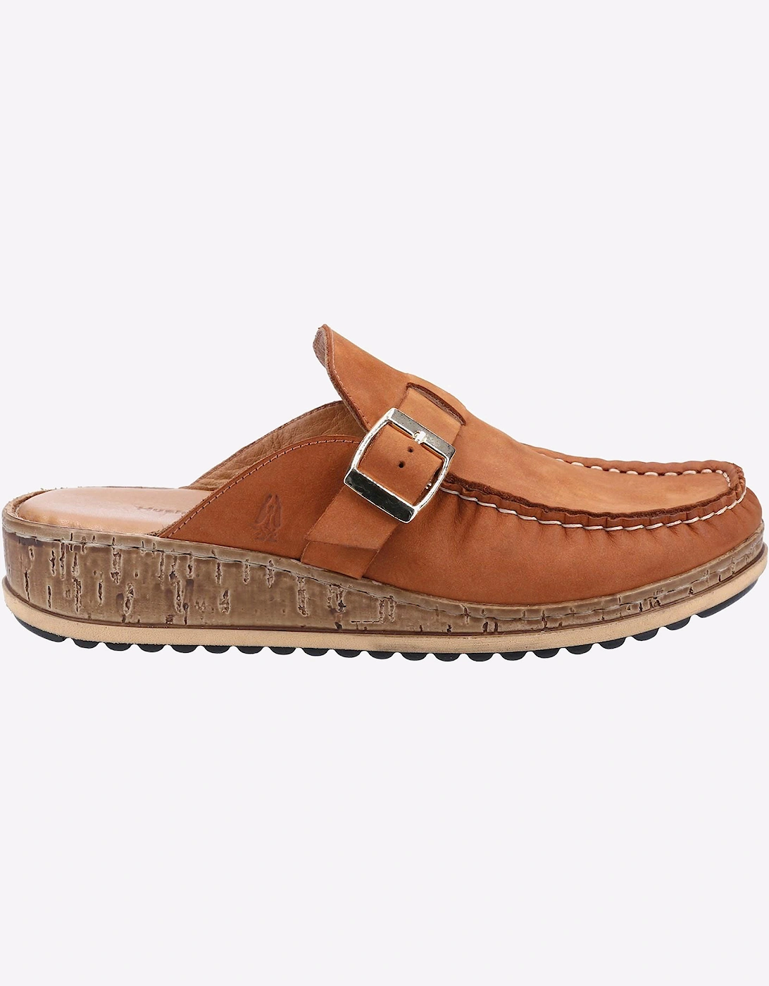 Hush Puppies Sorcha Mule Leather Sandal Womens Tan Nubuck