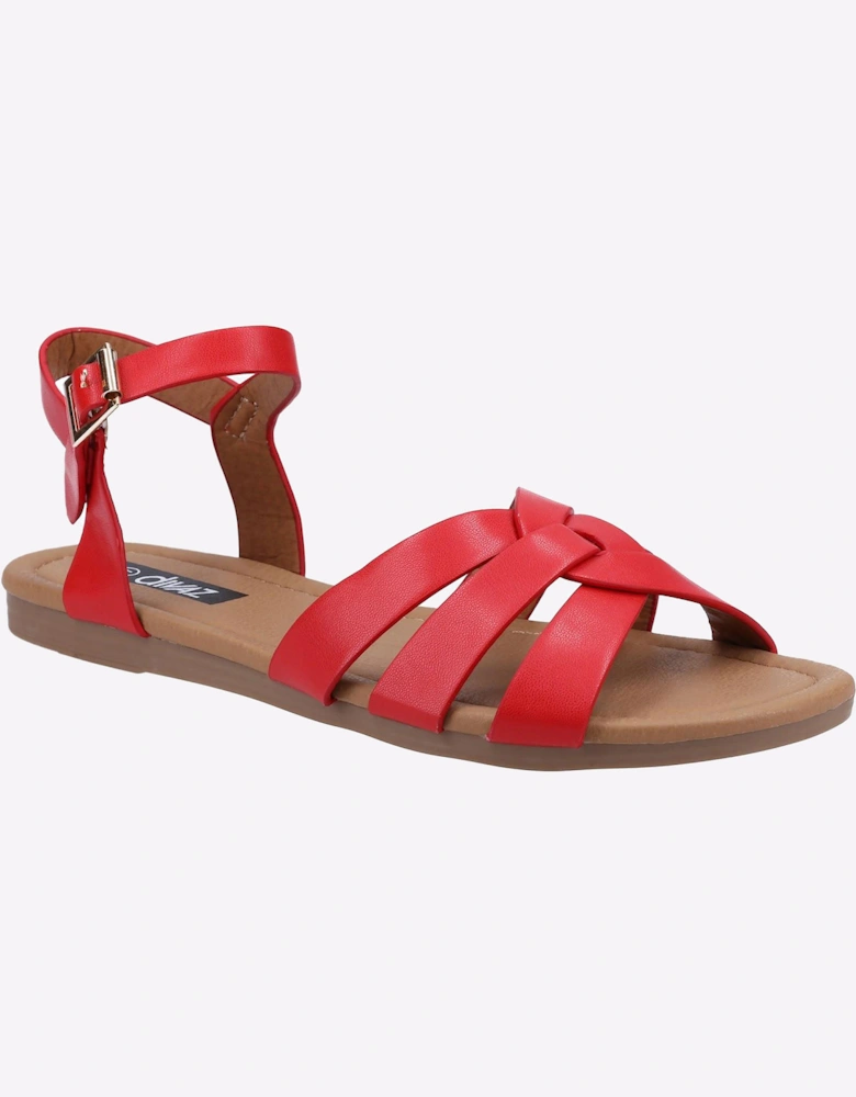 Divaz Antalya Vegan Summer Sandal Womens Red