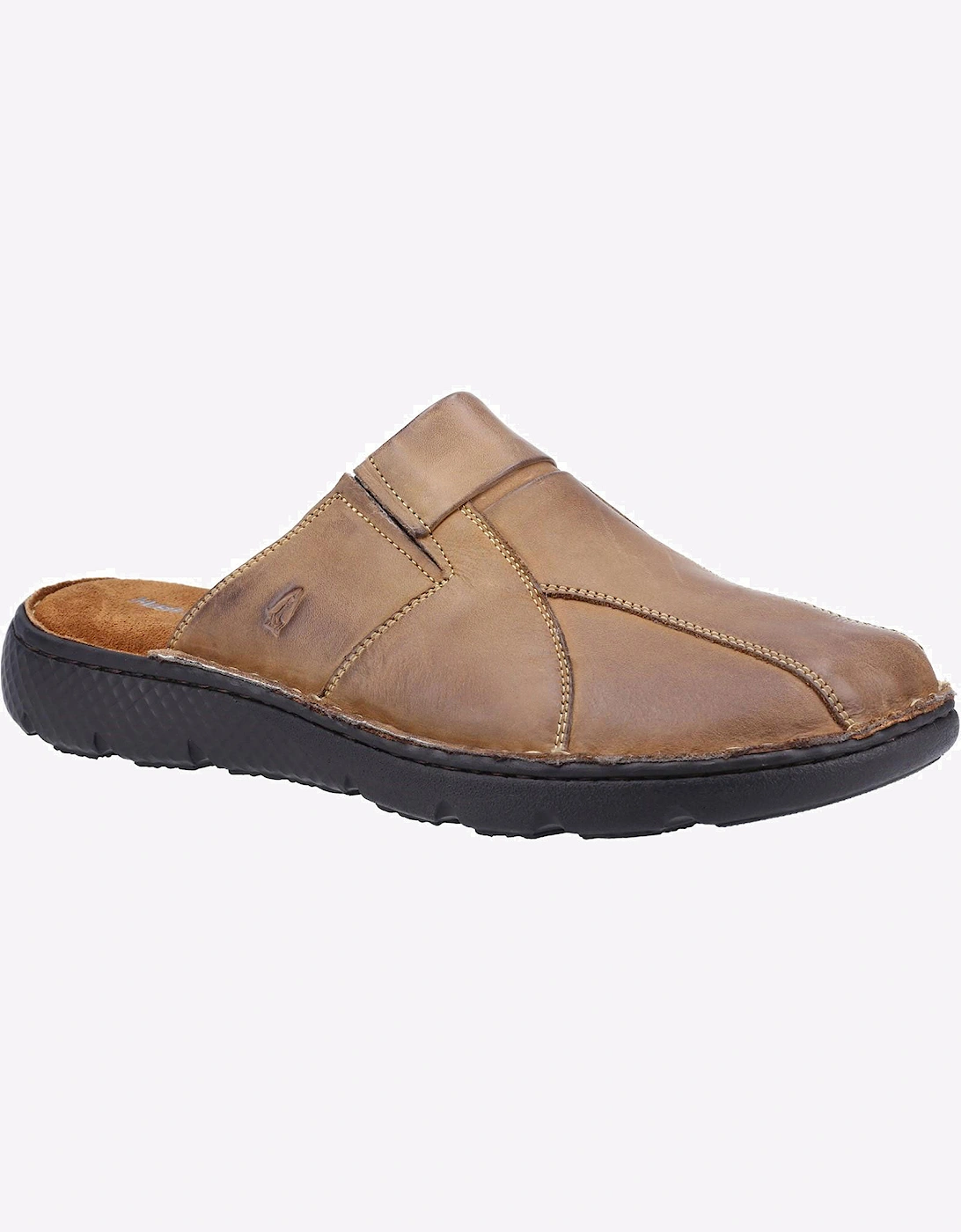 Hush Puppies Carson Mule Leather Sandal Mens Olive
