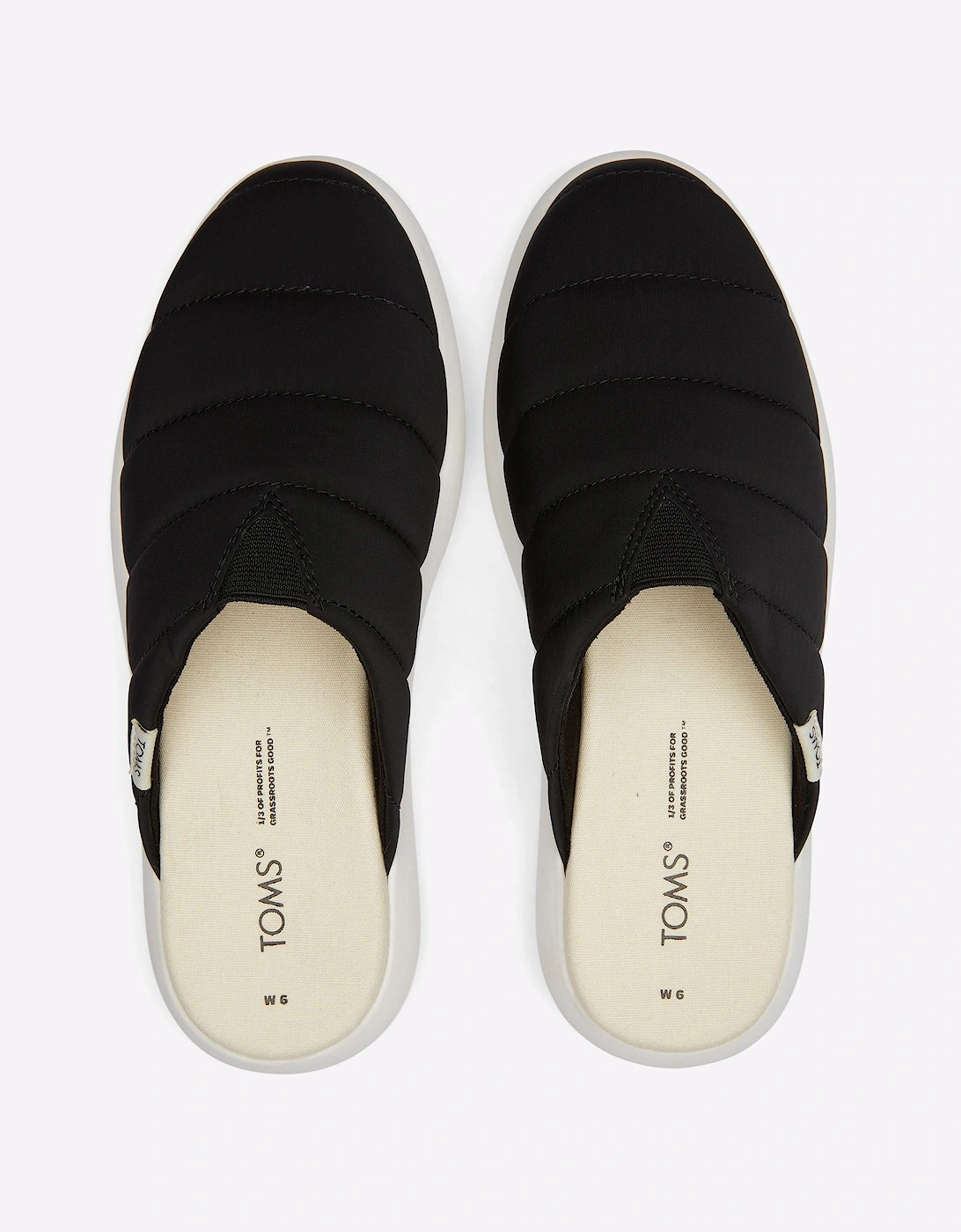 Toms Alpargata Mallow Mule Womens Shoes Black / White