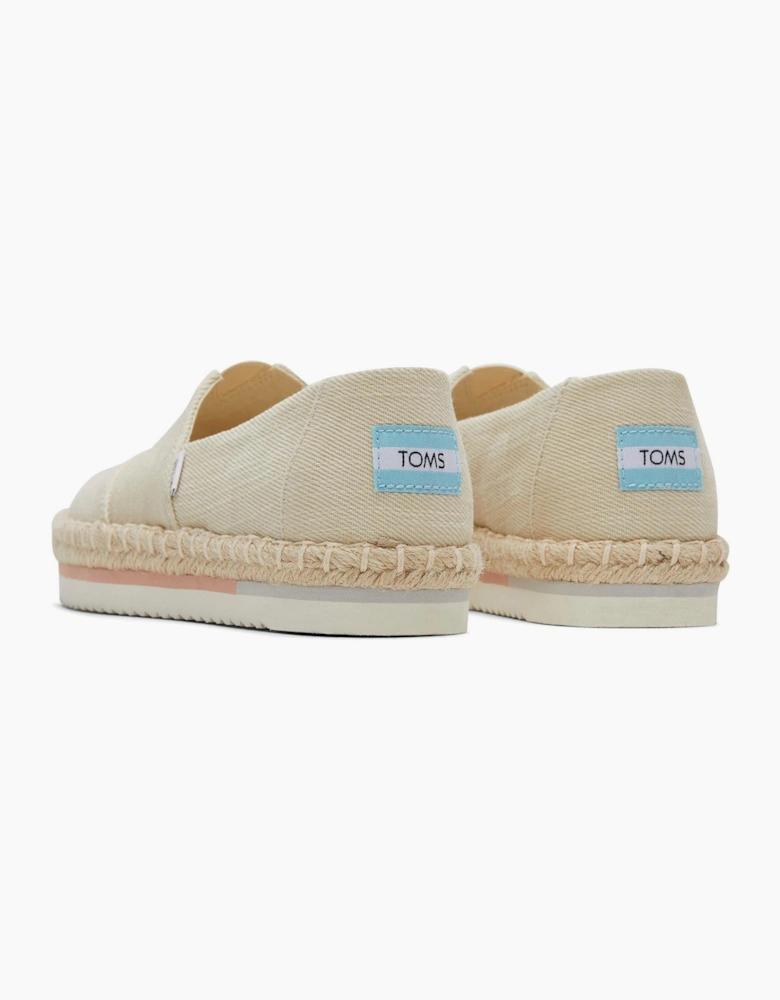 Toms Alpargata Platform Rope Shoes Womens Natural