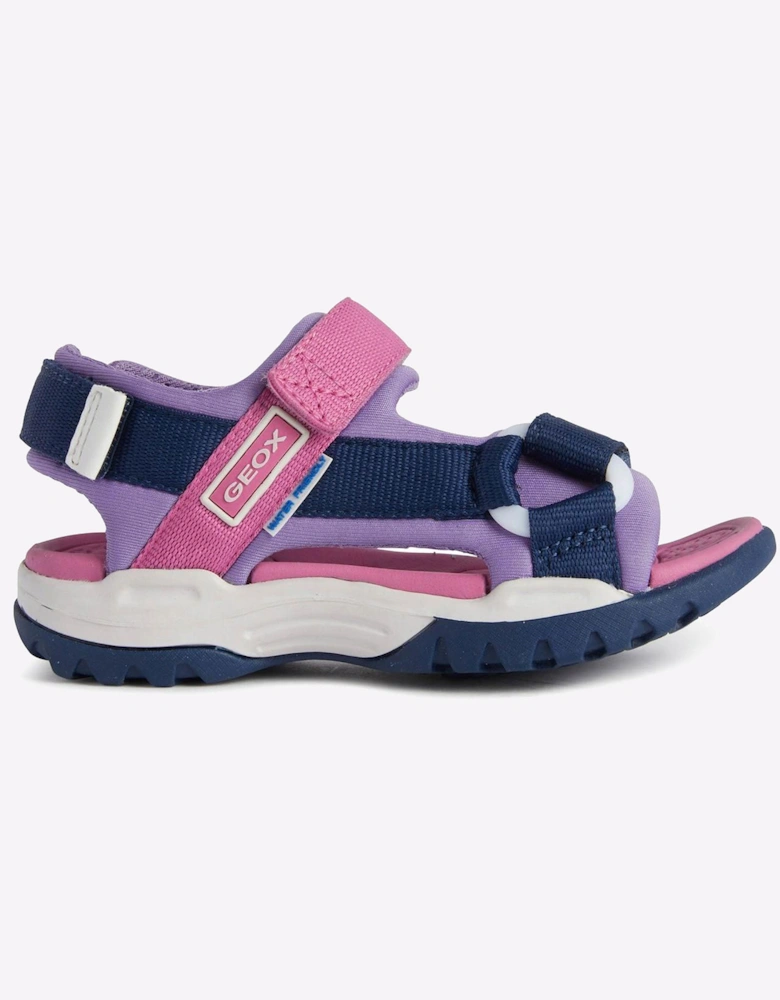 Geox Borealis Junior Girls Sandals Navy/Lilac