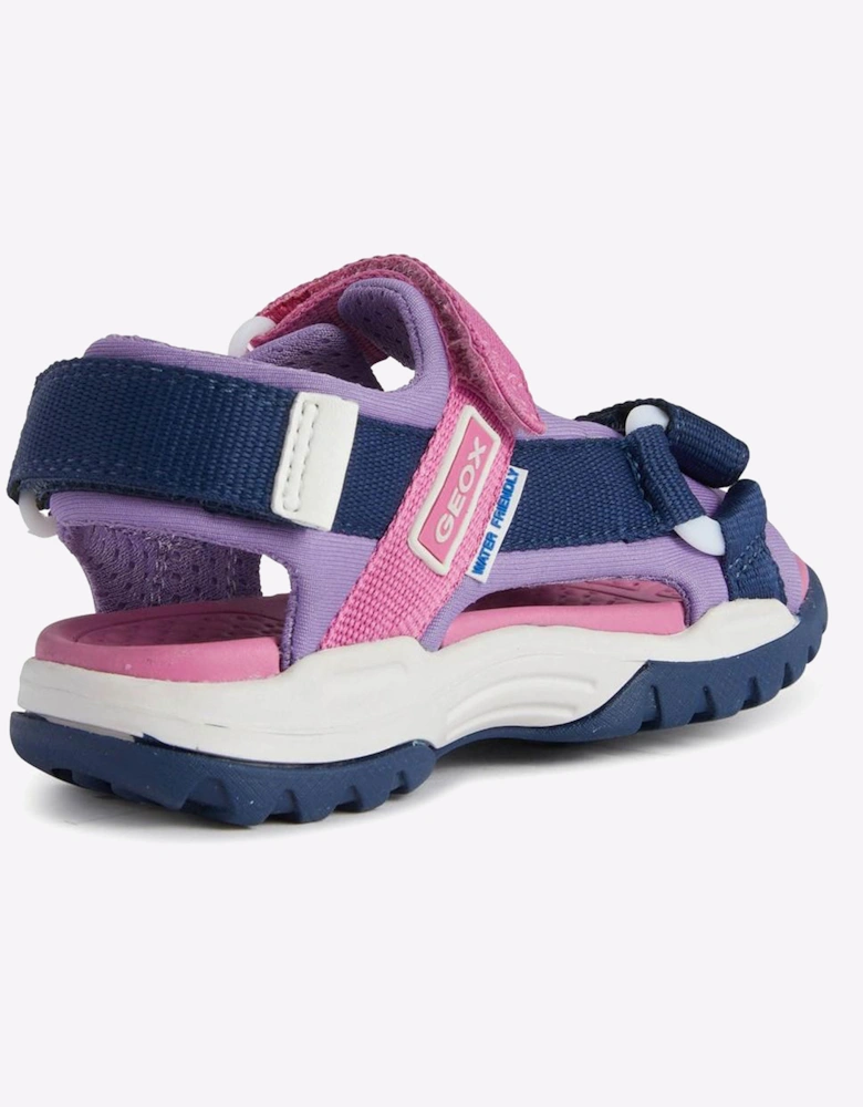 Geox Borealis Junior Girls Sandals Navy/Lilac