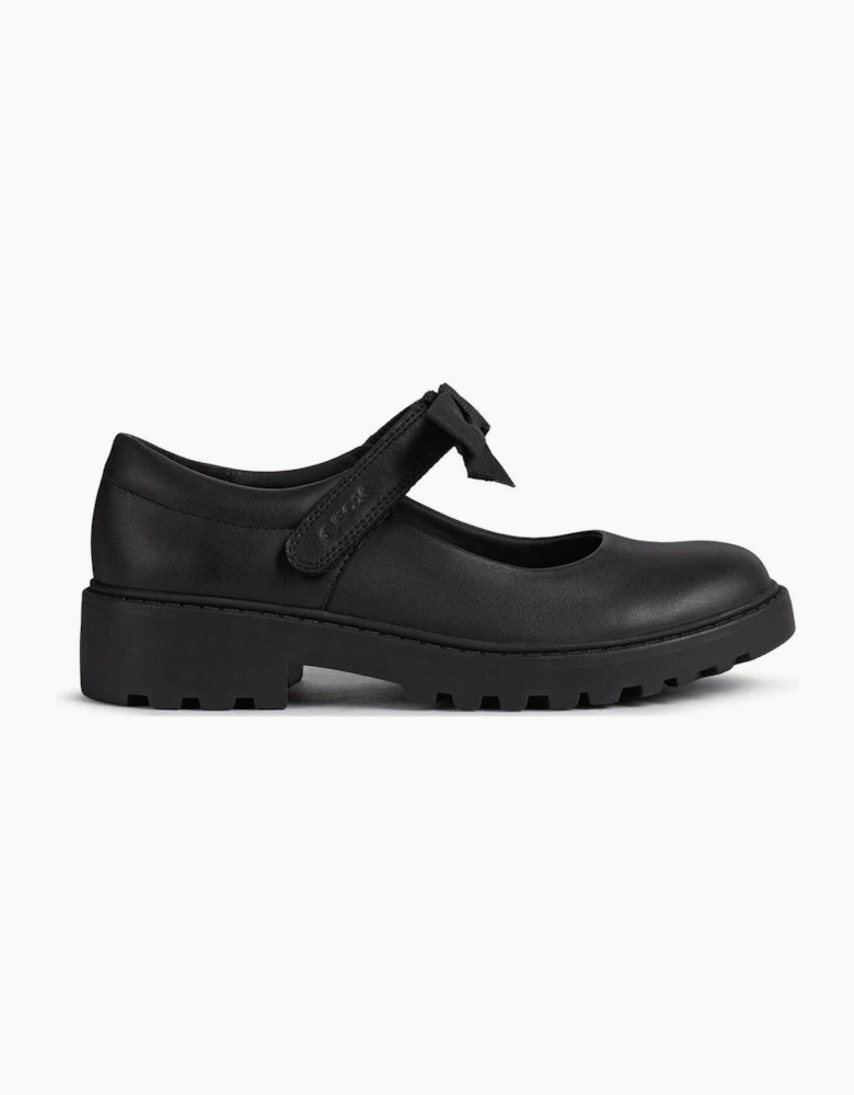 Geox Casey Ballerina Girls School Shoes Black