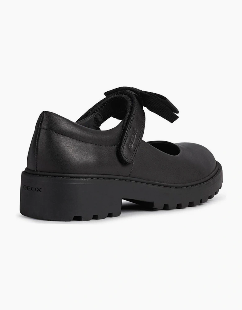 Geox Casey Ballerina Girls School Shoes Black