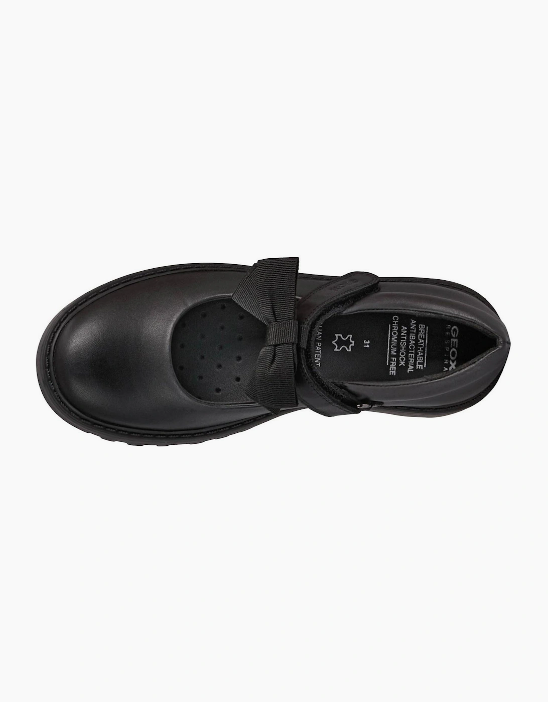 Geox Casey Ballerina Girls School Shoes Black