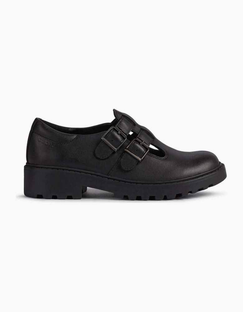 Geox Casey Girls School Shoes Black