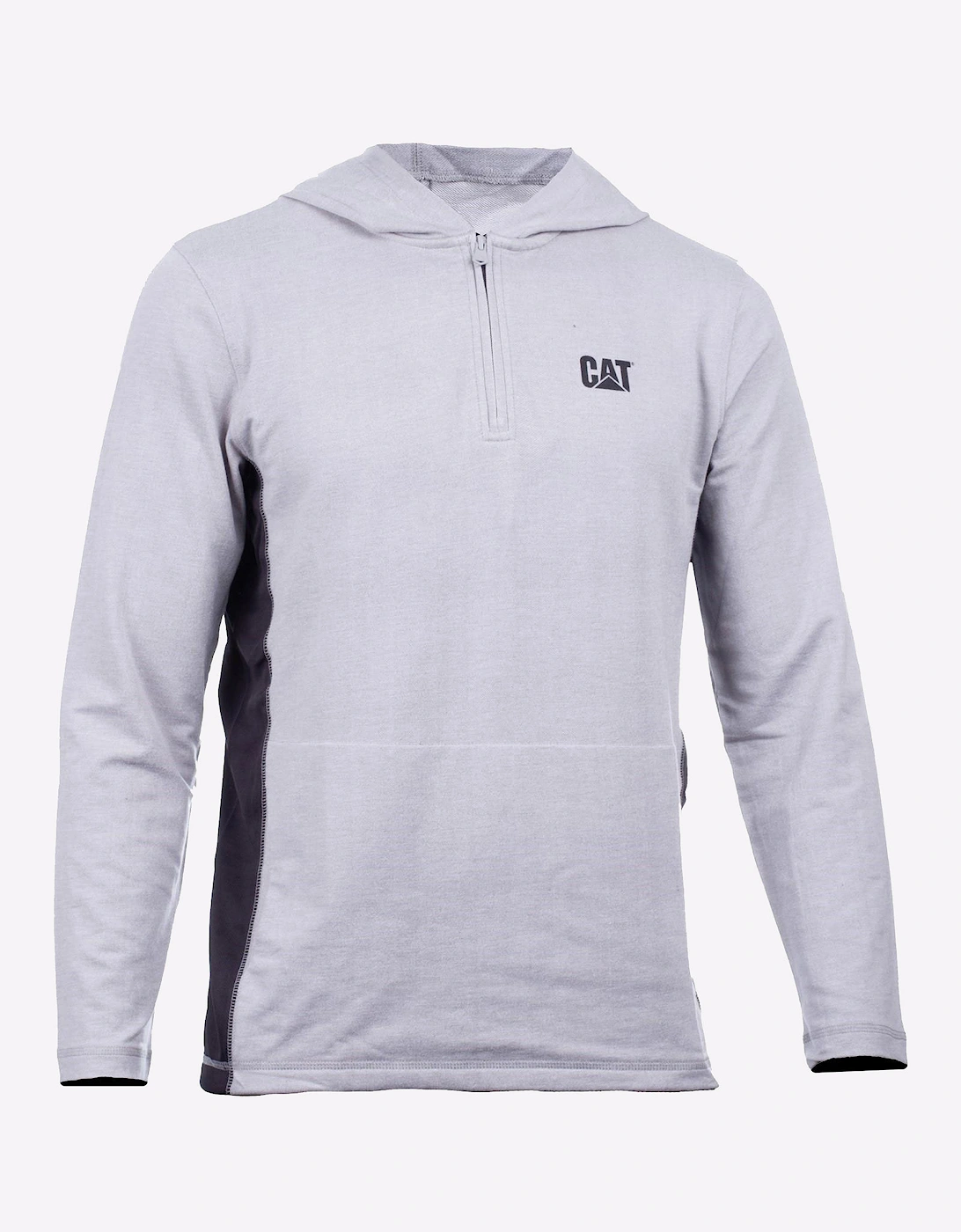 Caterpillar Coolmax Quarter Zip Hoodie Mens Heather Grey