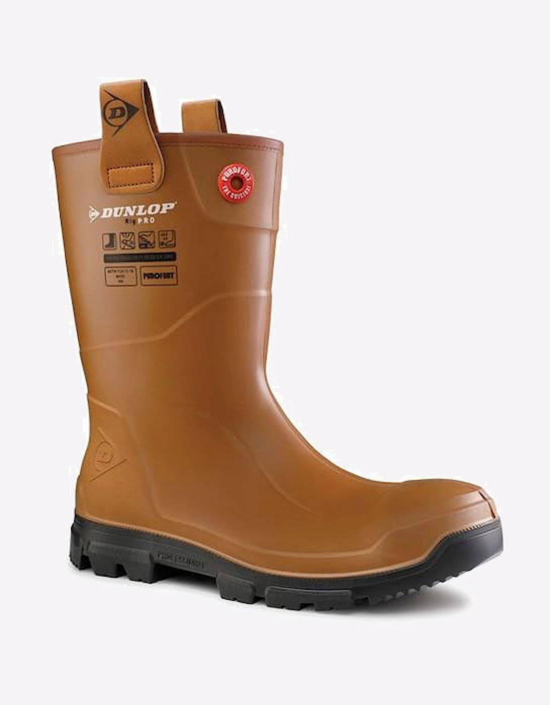 Dunlop Purofort RigPRO Full Safety Waterproof Wellington Mens Brown/Black