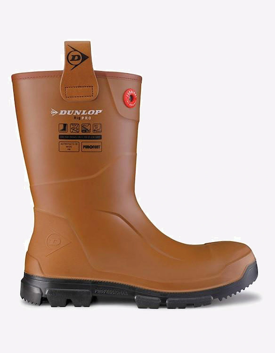 Dunlop Purofort RigPRO Full Safety Waterproof Wellington Mens Brown/Black
